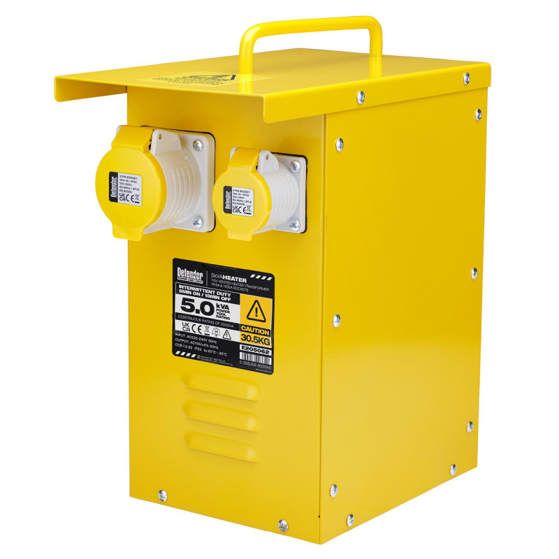 Defender E205062 110V 5kVA Metal Heater Transformer, 16A / 32A