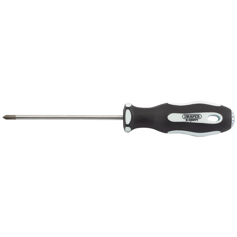 Draper Expert Cross Slot Soft Grip Screwdriver, No.0 x 75mm