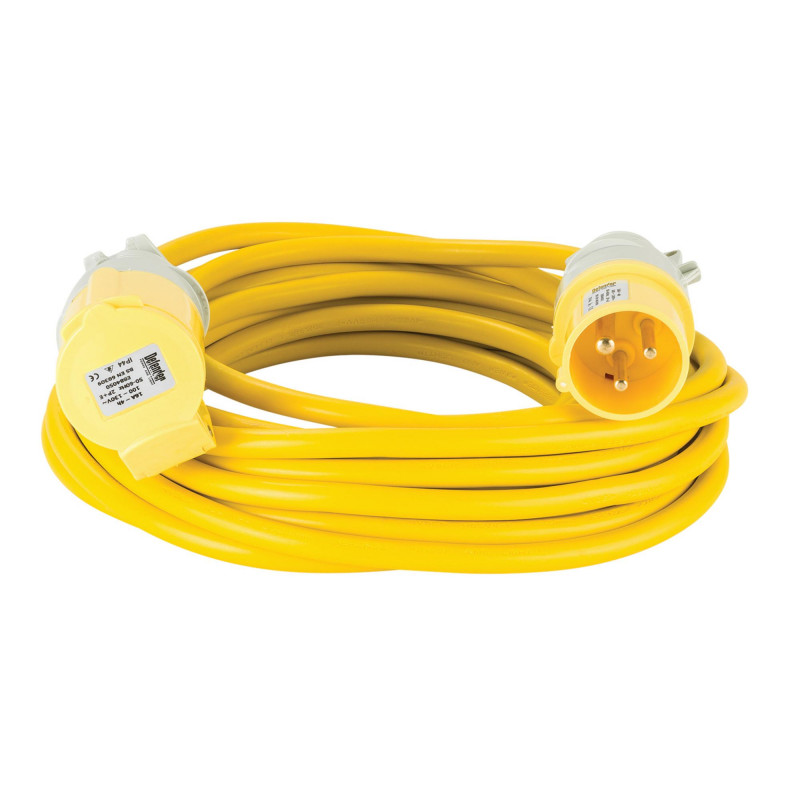 Defender E85123 Arctic Extension Lead, Yellow, 16A, 2.5mm&sup2;, 10m