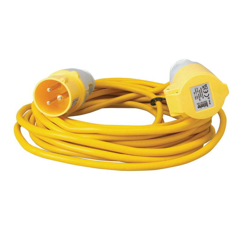 Defender E85118 110V Extension Lead Yellow, 1.5mm&sup2;, 16A, 10m