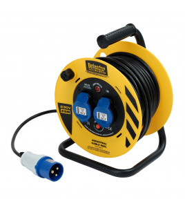 Defender E86475 230V 2-Way Light Industrial Cable Reel, 16A, 25m