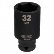Draper HI-TORQ® Deep Impact Socket, 1/2 Sq. Dr., 32mm
