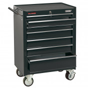 Roller Tool Cabinet, 7 Drawer, 26, Black