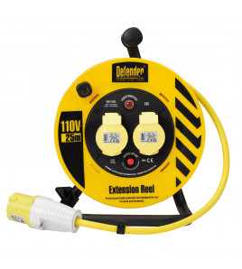 Defender E86455 110V Heavy Duty Industrial Cable Reel, 25m