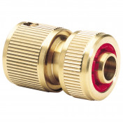 Brass Hose Connector with Water Stop, 1/2