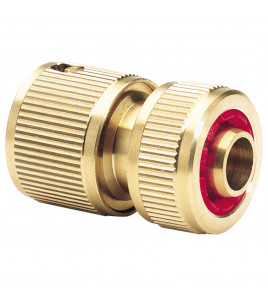 Brass Hose Connector with Water Stop, 1/2