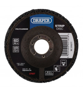 Polycarbide Strip Disc, 115mm, 22.23mm, 180 Grit, Black