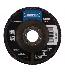 Polycarbide Strip Disc, 115mm, 22.23mm, 180 Grit, Purple