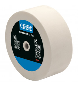 Aluminium Oxide Bench Grinding Wheel, 125 x 50mm, 80 Grit, White