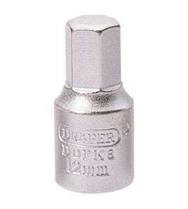 Hexagon Drain Plug Key, 3/8 Sq. Dr., 12mm