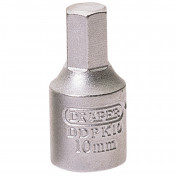 Hexagon Drain Plug Key, 3/8 Sq. Dr., 10mm