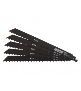 Reciprocating Saw Blades for Wood and Plastic Cutting, 225mm, 3tpi (Pack of 5)