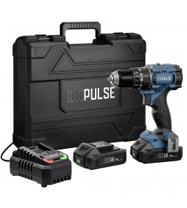 DXPULSE 18V Brushless LCD Display Combi Drill Kit with 2 x 2Ah Batteries