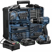 DXPULSE 18V Brushless Combi Drill Kit with 2 x 2Ah Battery and 74pc Accessories
