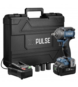 DXPULSE 18V Brushless Impact Wrench Set, 1/2 Sq. Dr., 400Nm, 1 x 4.0Ah Battery, 1 x 2.4A Charger