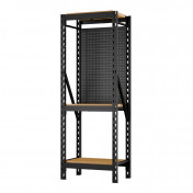 BUNKER 17 Piece Modular 3 Tier Racking with Hardwood Shelving and Pegboards, 750mm