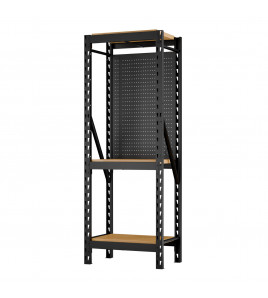 BUNKER 17 Piece Modular 3 Tier Racking with Hardwood Shelving and Pegboards, 750mm