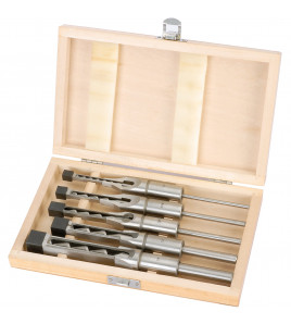 Hollow Square Mortice Chisel and Bit Set (5 Piece)