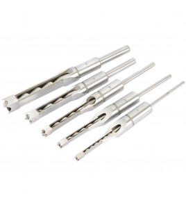 Hollow Square Mortice Chisel and Bit Set (5 Piece)