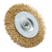 Brassed Steel Crimped Wire Wheel Brush, 50mm