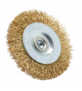 Brassed Steel Crimped Wire Wheel Brush, 50mm