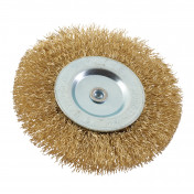 Brassed Steel Crimped Wire Wheel Brush, 100mm