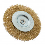 Brassed Steel Crimped Wire Wheel Brush, 75mm