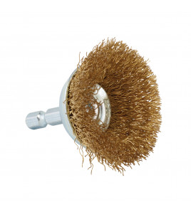 Brassed Steel Crimped Wire Cup Brush, 40mm