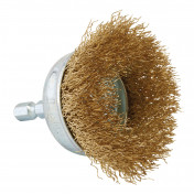 Brassed Steel Crimped Wire Cup Brush, 50mm