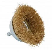 Brassed Steel Crimped Wire Cup Brush, 75mm