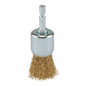 Brassed Steel Crimped Wire End Brush, 25mm