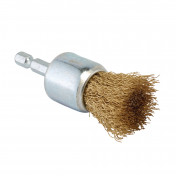 Brassed Steel Crimped Wire End Brush, 25mm