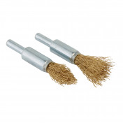 Brassed Steel Crimped Decarb Brush Set (2 Piece)