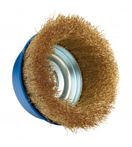 Brassed Steel Crimped Wire Cup Brush, 125mm, M14