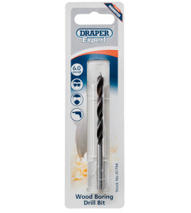 Draper Expert Wood Drill Bit, 6 x 165mm