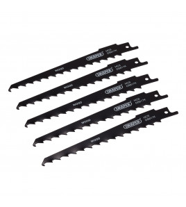 Reciprocating Saw Blades for Wood and Plastic Cutting, 150mm, 3tpi (Pack of 5)