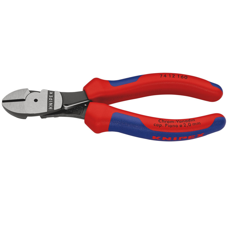 KNIPEX 74 12 160 High Leverage Diagonal Side Cutters with Return Spring, 160mm