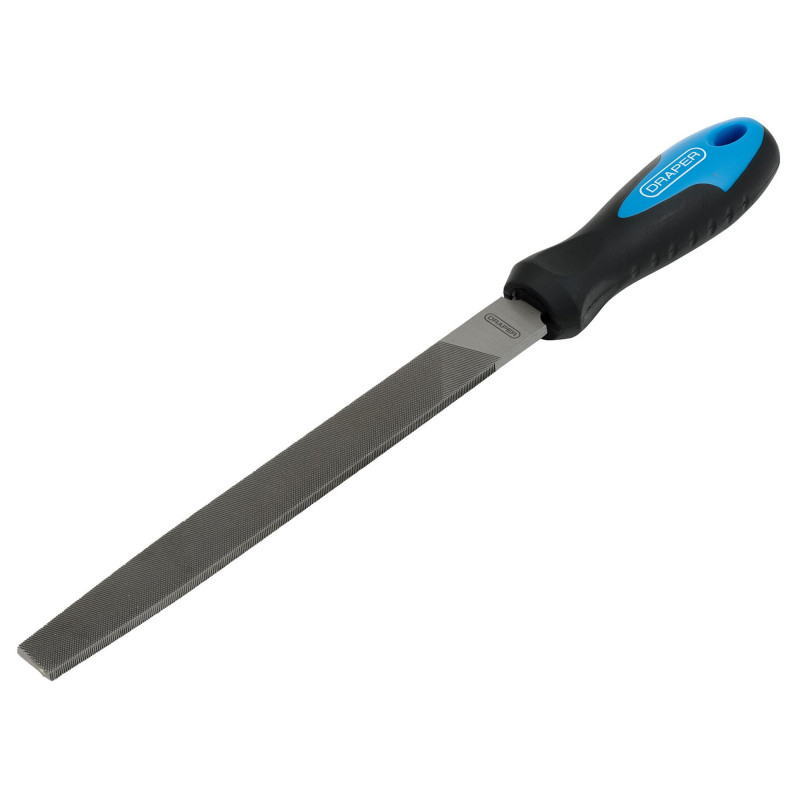 Engineers Flat Second Cut File with Soft Grip Handle, 200mm