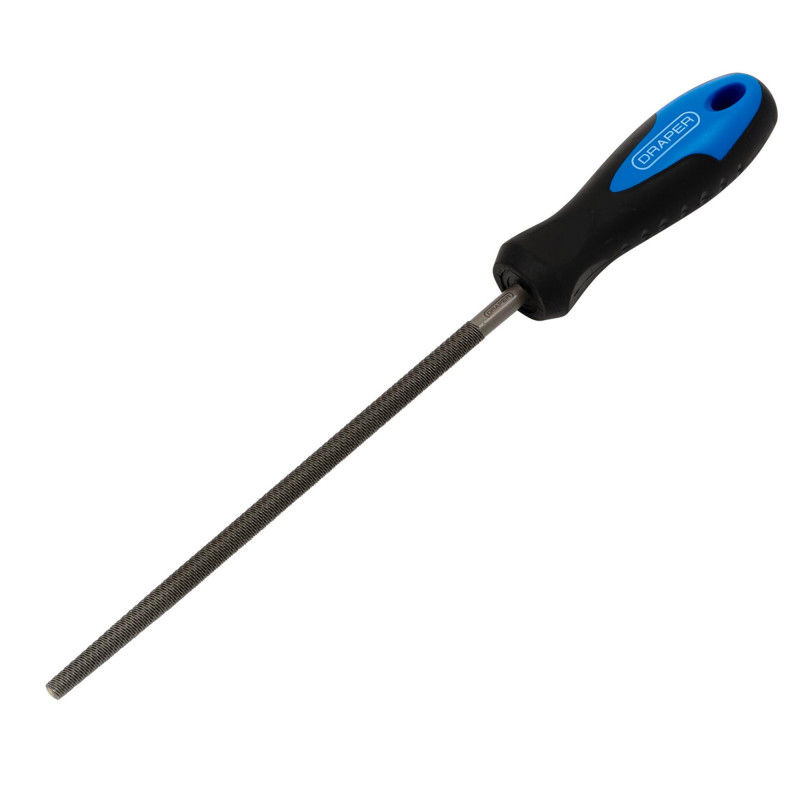 Soft Grip Engineers Round File and Handle, 200mm