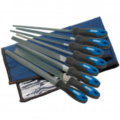 Soft Grip Engineers File and Rasp Set, 200mm, Blue (8 Piece)