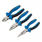 Soft Grip Pliers Set, 160mm, Blue (3 Piece)