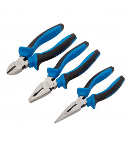 Soft Grip Pliers Set, 160mm, Blue (3 Piece)