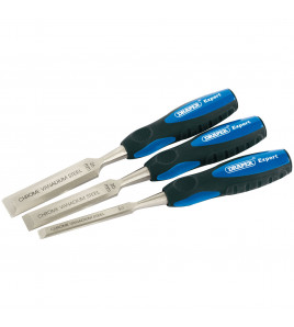 Draper Expert Soft Grip Bevel Edge Wood Chisel Set, 150mm (3 Piece)