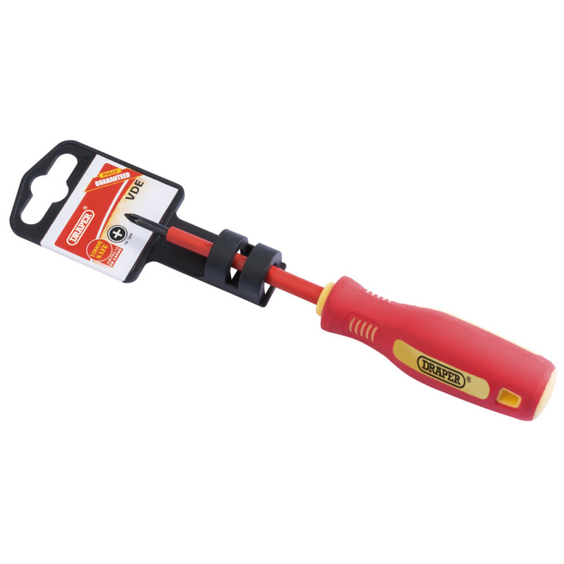 Fully Insulated Soft Grip Cross Slot Screwdriver, No.0 x 75mm