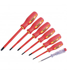 Fully Insulated Screwdriver Set with Mains Tester (7 Piece)
