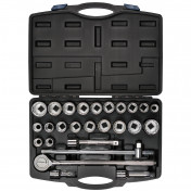 Draper HI-TORQ® Combined MM/AF Socket Set, 3/4 Sq. Dr., Black (26 Piece)