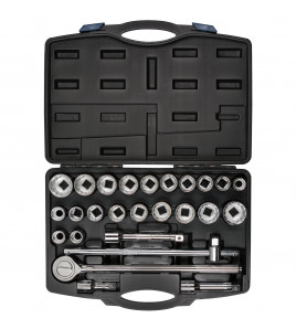 Draper HI-TORQ® Combined MM/AF Socket Set, 3/4 Sq. Dr., Black (26 Piece)