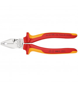 KNIPEX 02 06 180 SB VDE High Leverage Combination Pliers Insulated with Multi-Component Grips, 180mm
