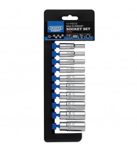 Draper Expert Multi-Drive® Metric Deep Socket Set, 1/4 Sq. Dr. (10 Piece)