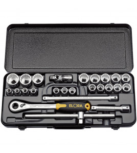 Elora Metric Socket Set, 1/2 Sq. Dr. (25 Piece)